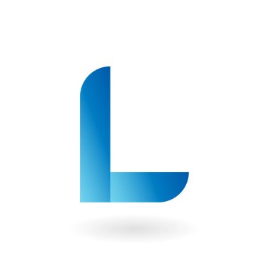 L harfi mavi düz vektör logo şablonu
