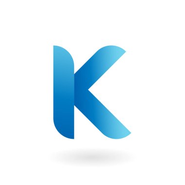 K harfi mavi düz vektör logo şablonu