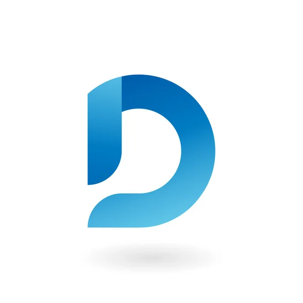 D levélsablon kék lapos vektor logo — Stock Vector