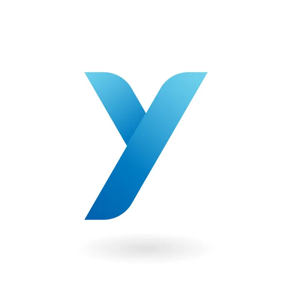 Y 文字青い平面ベクトルのロゴのテンプレート — ストックベクタ