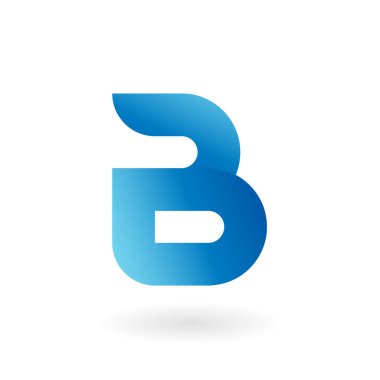 B harfi mavi düz vektör logo şablonu