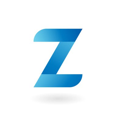 Z harfi mavi düz vektör logo şablonu