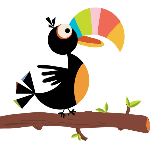 Vector flat simple cartoon of toucan bird — Stock Vector