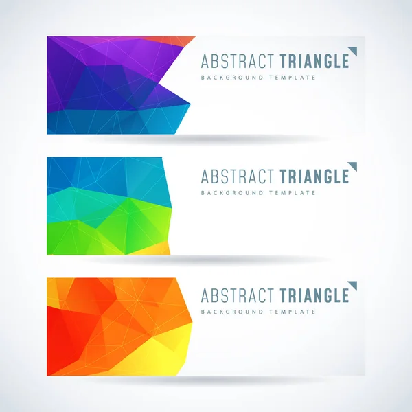 Vector banners set abstract triangle background — Stock Vector