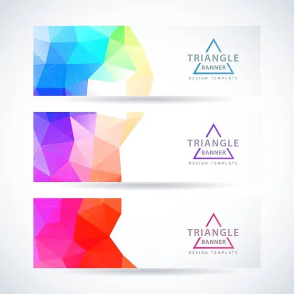 Vector banners conjunto abstracto triángulo fondo — Archivo Imágenes Vectoriales