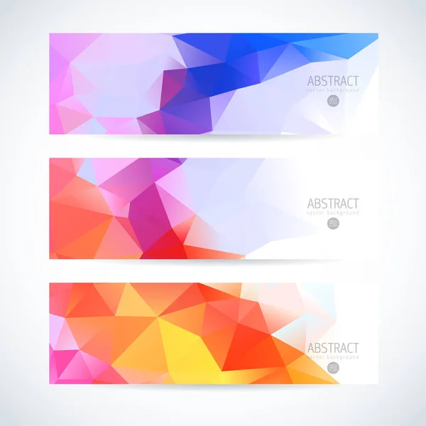 Vector banners ställa in abstrakt triangel bakgrund — Stock vektor