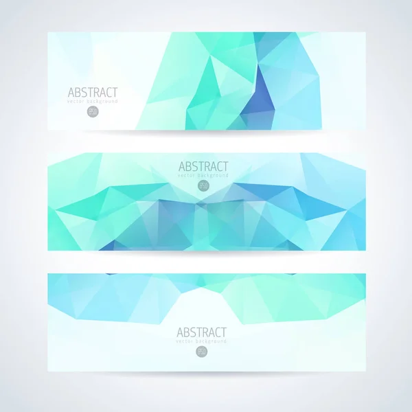 Vector banners set abstract triangle background — Stock Vector