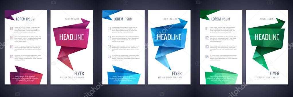 Triangle background layouts design template set