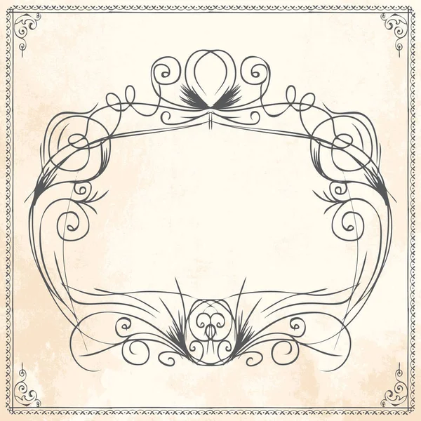 Vector hand drawn frame border card template — Stock Vector