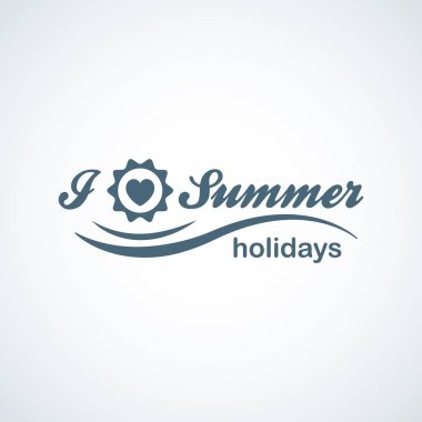 Yaz tatil seyahat düz logosunun şablonu