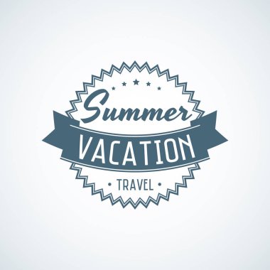 Yaz tatil seyahat düz logosunun şablonu