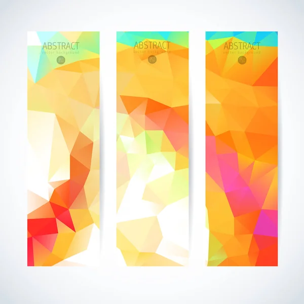 Vector banners set abstract triangle background — Stock Vector