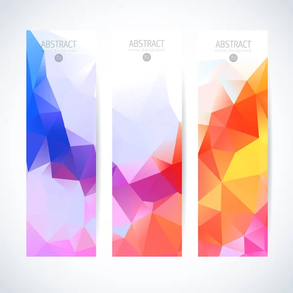 Vector banners set abstract triangle background — Stock Vector