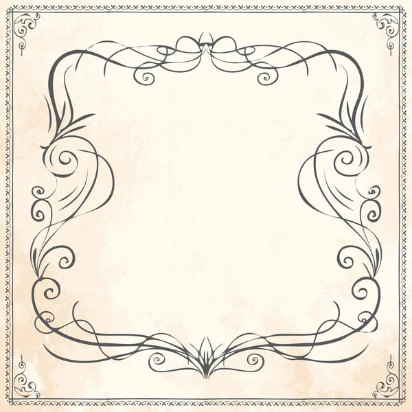 Plantilla de tarjeta de borde de marco dibujado a mano vector — Archivo Imágenes Vectoriales
