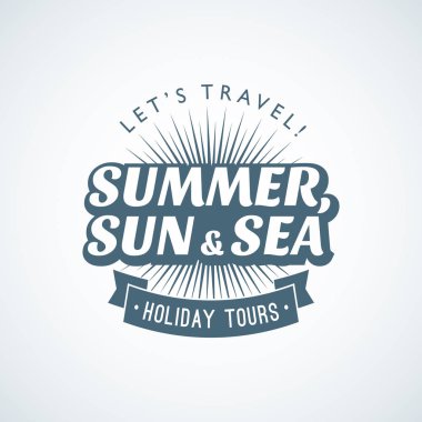 Yaz tatil seyahat düz logosunun şablonu