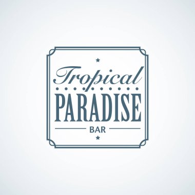 Düz logosunun şablon bar tropikal plaj