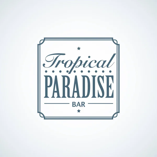 Tropical beach bar flat logo template — Stock Vector