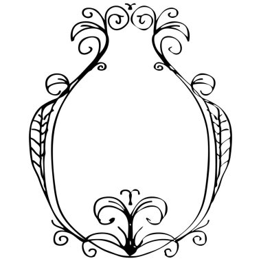 Elle çizilmiş doodle vintage girdap kenarlık çerçeve kümesi