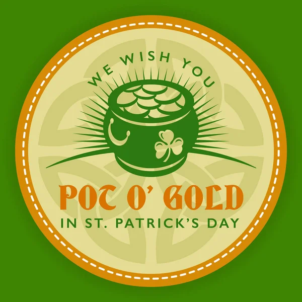 Vector St Patrick dia irlandês logotipo rótulos ícone — Vetor de Stock