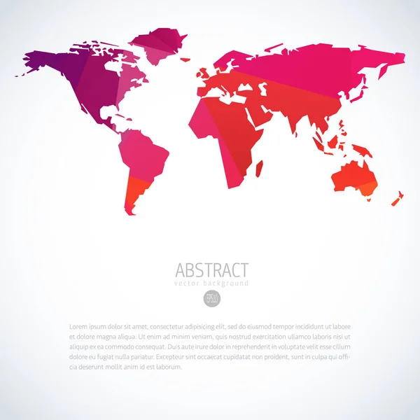 Kaart van de wereld van de vector met abstracte driehoek patroon — Stockvector