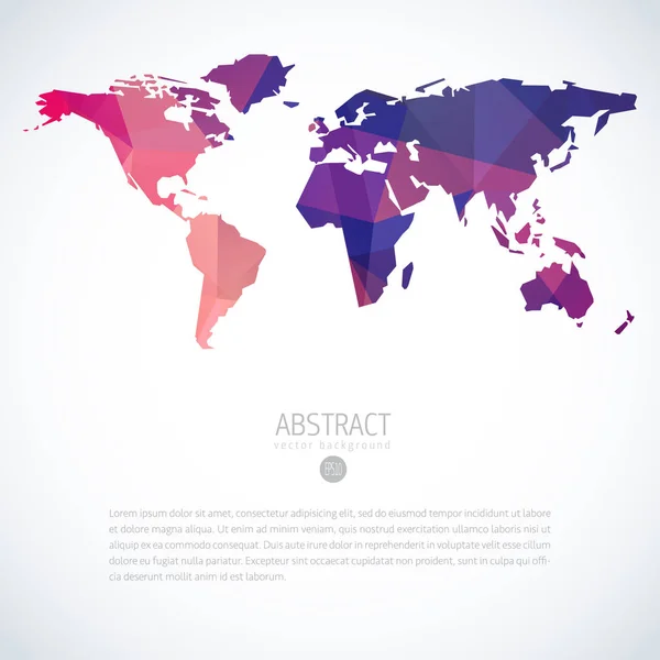 Modelo Vetorial Colorido Simples Mapa Mundial Global Com Padrão Triângulo — Vetor de Stock