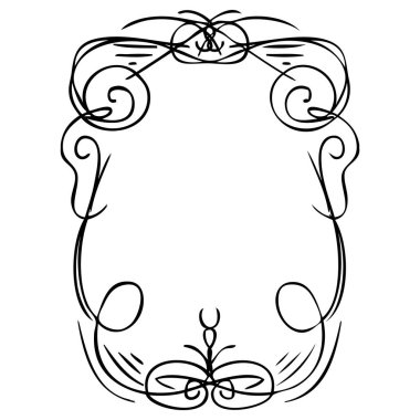 Elle çizilmiş doodle vintage girdap kenarlık çerçeve kümesi