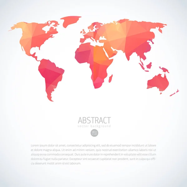 Векторная карта мира с абстрактным треугольником — стоковый вектор