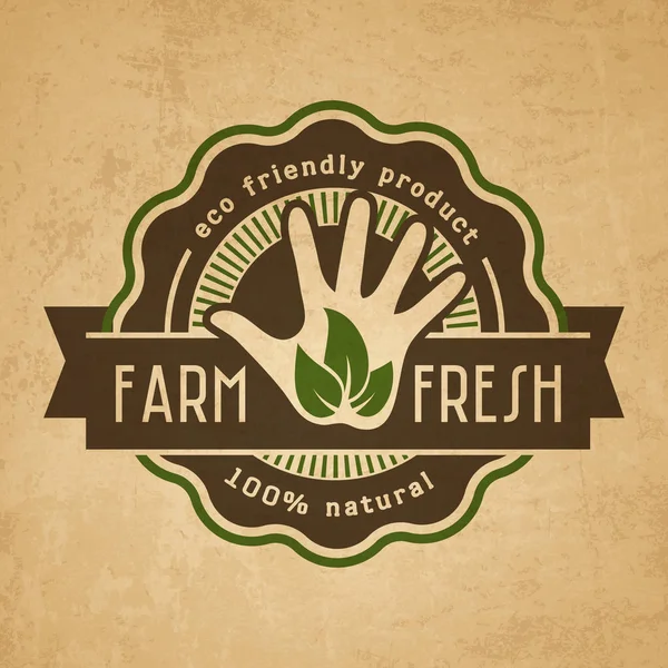 Natürliche Bio-Lebensmittel-Logo auf Papier Hintergrund — Stockvektor