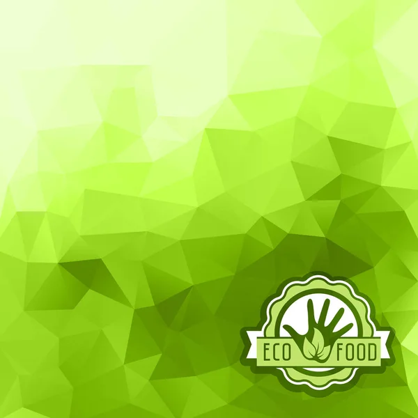 Pola segitiga hijau logo makanan alami - Stok Vektor
