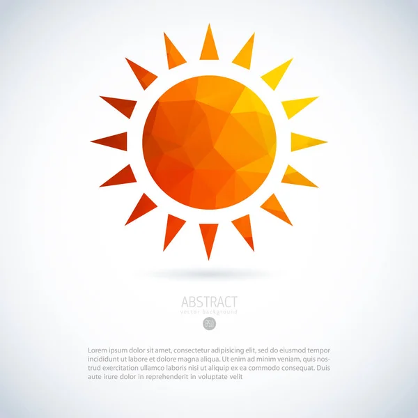 Summer sun logo icon of triangles background