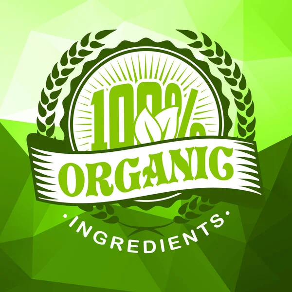 Organic naturale cibo logo verde triangolo modello — Vettoriale Stock