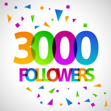 3000 takipçileri sosyal medya banner vektör tasarımı 