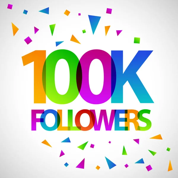 100k followers social media banner vector design — Stock Vector