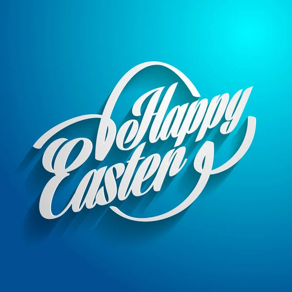 Vector Feliz Pascua logotipo de texto en fondo borroso — Vector de stock