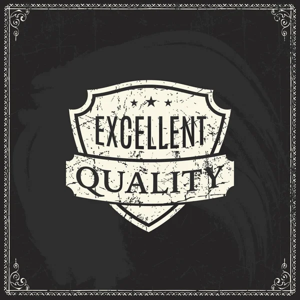 Premium kwaliteitslabel design op Blackboard textuur — Stockvector