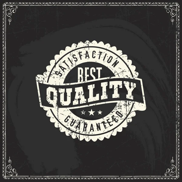 Premium quality label design on blackboard texture — Stock Vector