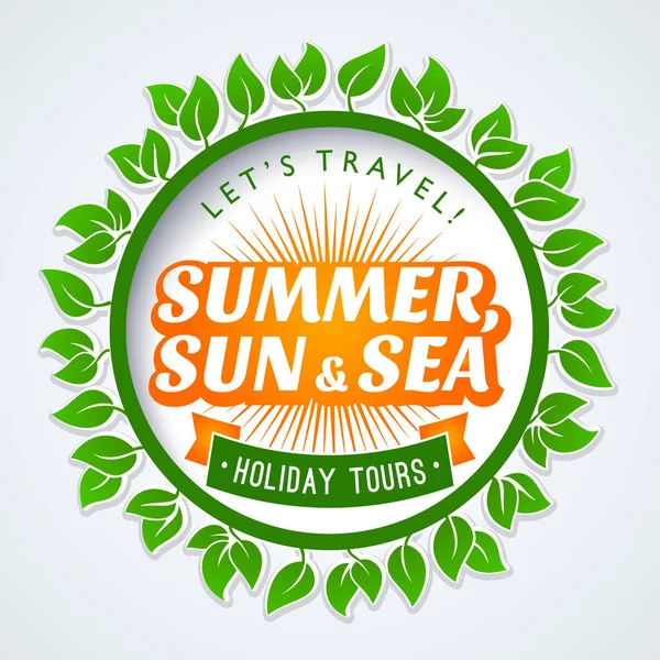 Vector summer vacation tour cool logo template — Stock Vector