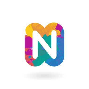 Suluboya desenli renkli vektör harfi