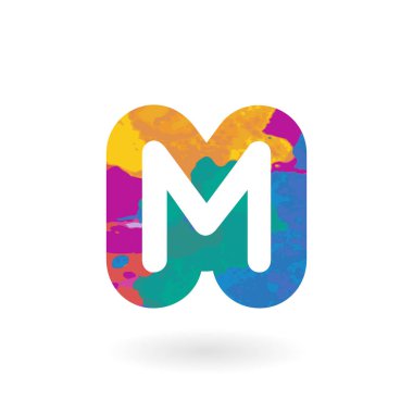 Suluboya desenli renkli vektör harfi