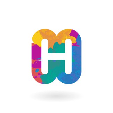 Suluboya desenli renkli vektör harfi