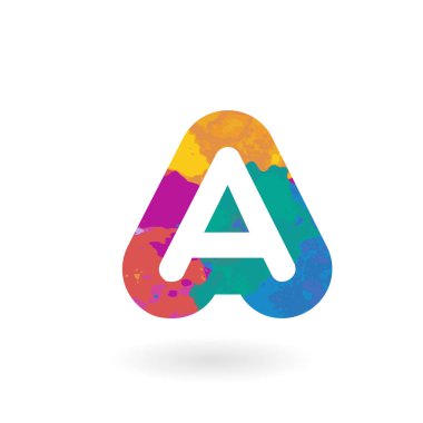 Suluboya desenli renkli vektör harfi