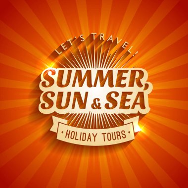 Yaz tatil seyahat renkli logo şablonu
