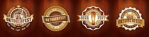 Набор логотипов пива Октоберфест для бара или паба — стоковый вектор