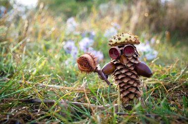 çam kozalağı yapılan şirin komik fantezi şekil