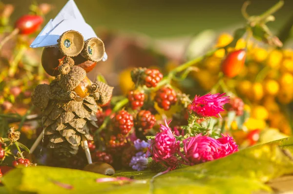 秋の果物や野菜製品から作られた鮮やかな色と素敵な数字 — ストック写真