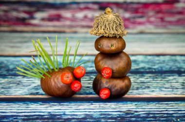 kestane yapılan güzel sonbahar rakamlar