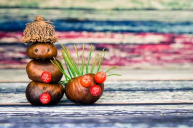 kestane yapılan güzel sonbahar rakamlar