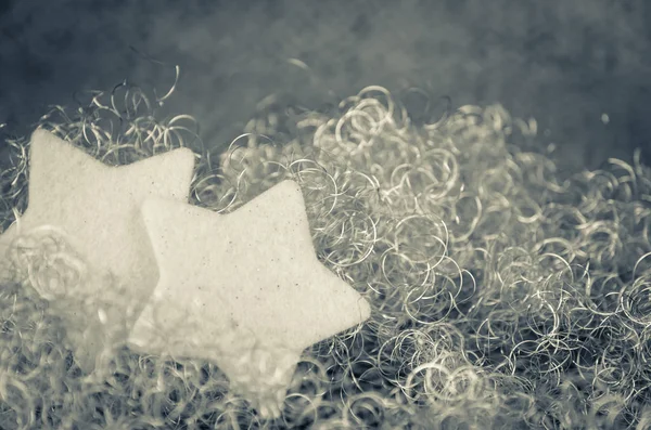 Estrellas Blancas Navidad Brillante Fondo Dorado —  Fotos de Stock