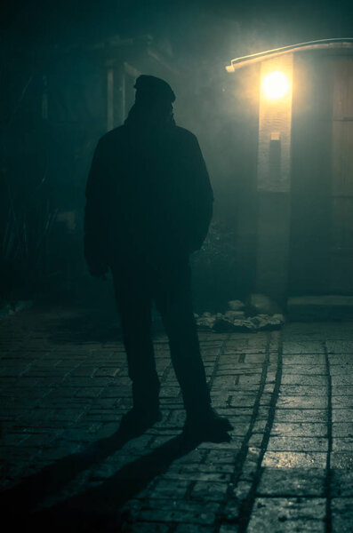 silhouette at night with backlight