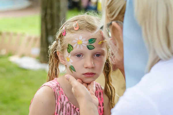 Colorful summer face painting — Stock Photo, Image